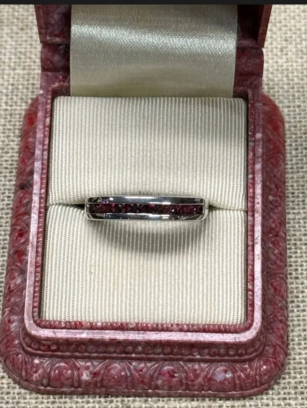 Sterling Silver Anthill Garnet Ring SZ 8